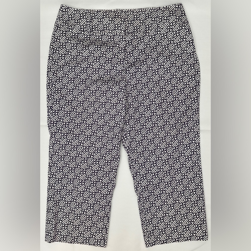 Talbots Purple and White Patterned Cropped Pants
